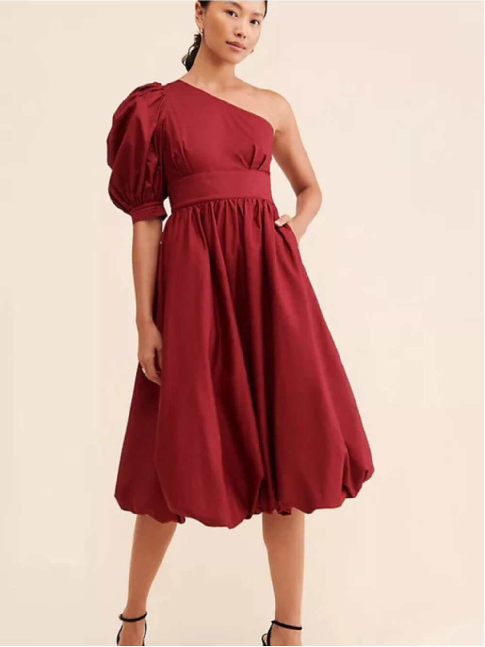NWT En Saison Cosima Midi Dress Burgundy Size M